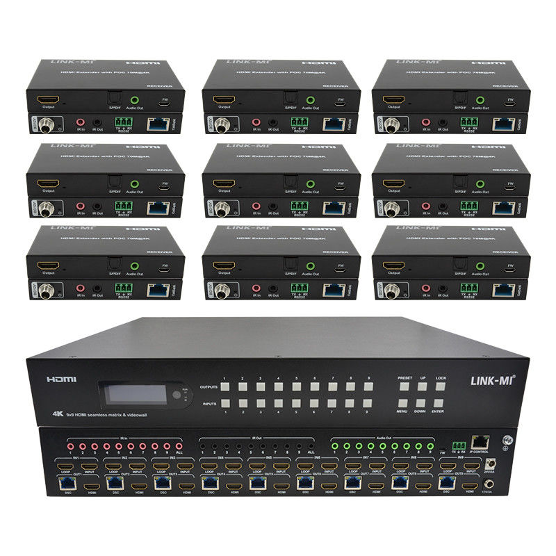 9x9 70M HDMI видеостенный процессор Hdmi Splitter 3x3 4K HDMI матричный расширитель
