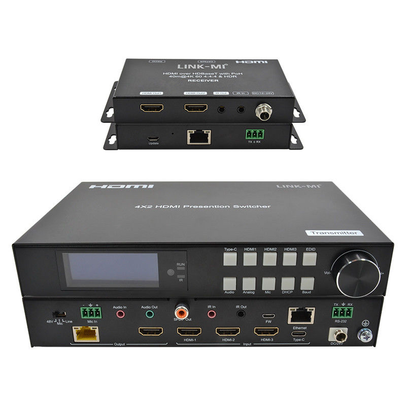 18 Гбит / с 4K видео HDMI Switch 2.0 HDBaseT Switch с HDMI и USB - C входами