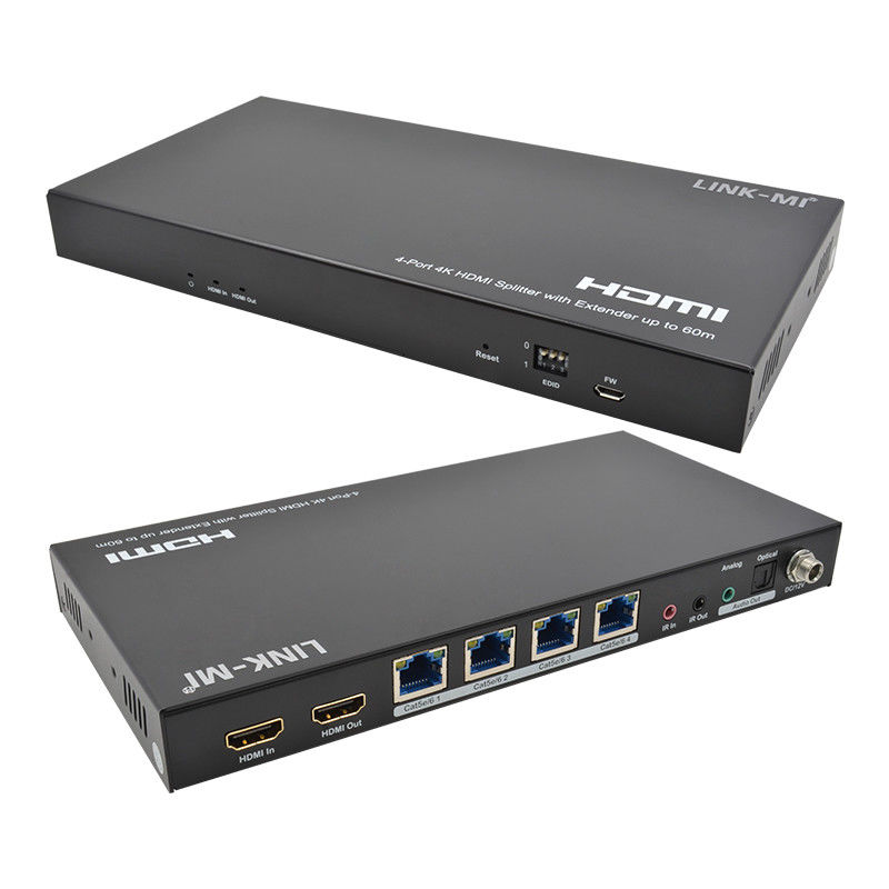 1x4 4K беспроводный HDMI разделитель расширителя поддержка 60m 4K@60Hz AV разделитель через RJ45