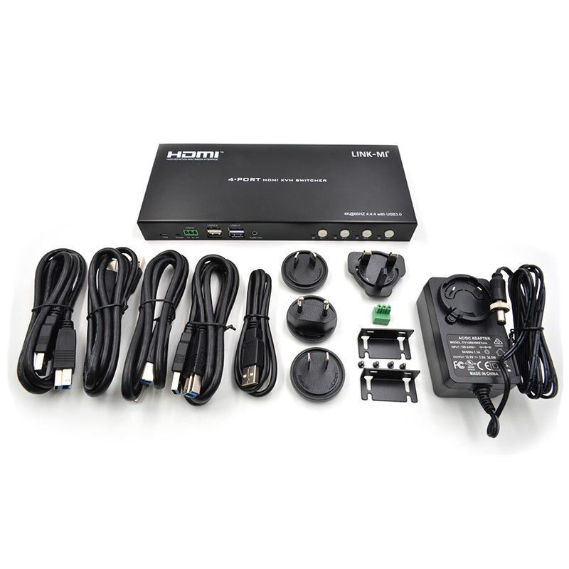 4 порта сети HDMI2.0 KVM переключатель до 4K 60Hz 18Gbps