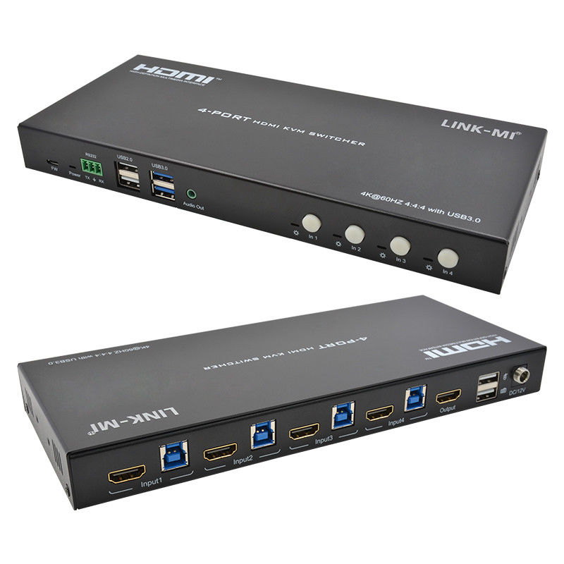 4 порта сети HDMI2.0 KVM переключатель до 4K 60Hz 18Gbps