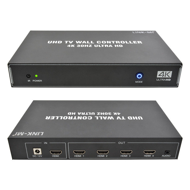 1X4 1X3 1X2 4K видеостенный контроллер 30Hz 4 каналов HDMI TV видеостенный процессор 2x2