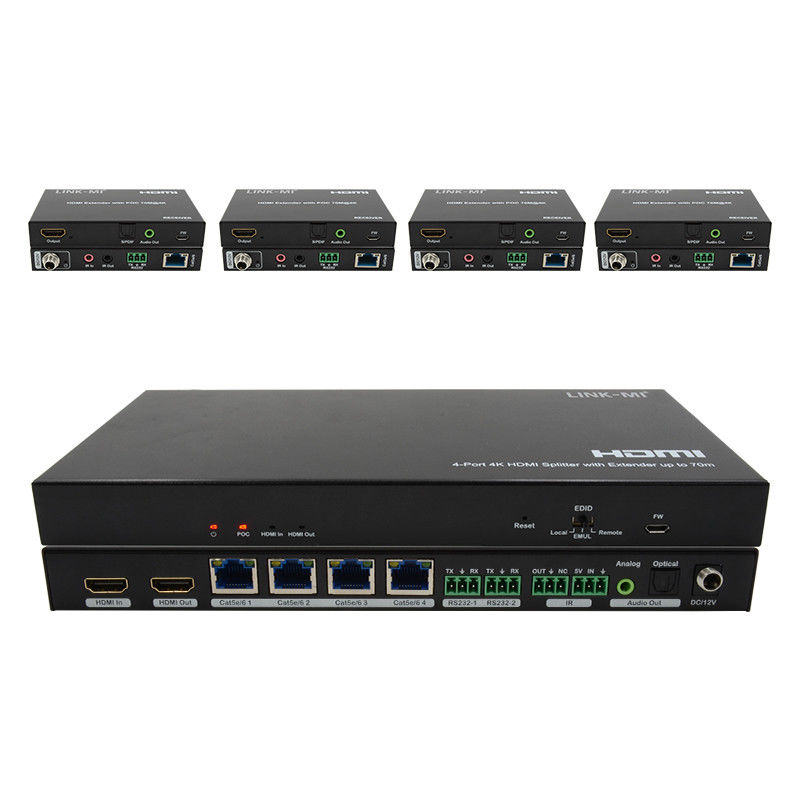70M 1x4 4K HDMI Splitter Extender с аудиоэкстрактом 1x4 Hdmi Splitter over Cat6
