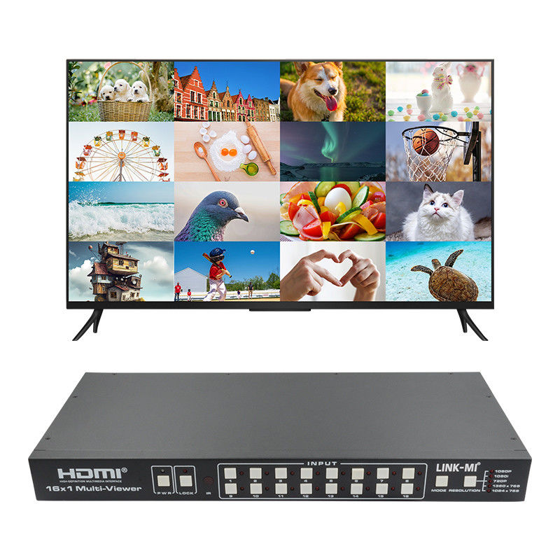 16X1 AV 4K Quad Multiviewer 16 в 1 Процессор бесшовного видеосменщика