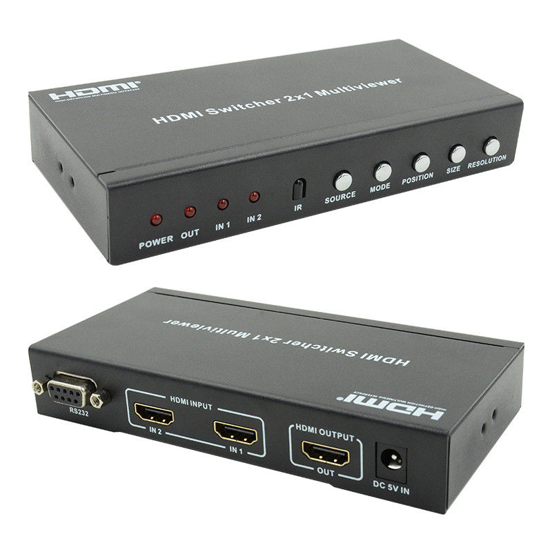 225 МГц HDMI Quad Screen Splitter HDMI 2x1 Мультивиувер с PIP 2 в 1 выходе