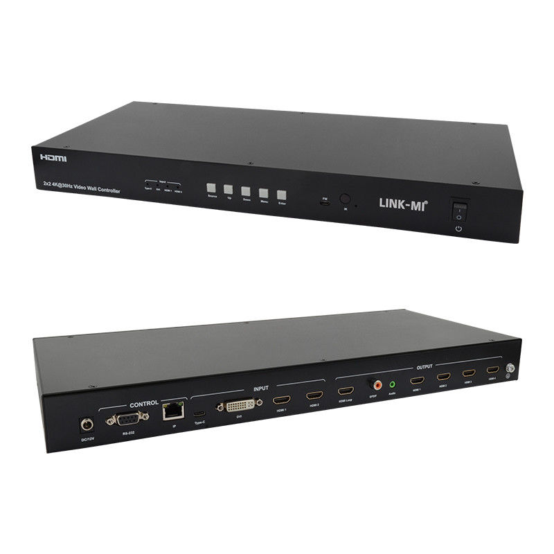 4K видеостенный матричный контроллер 2x2 1x4 4x1 10x10 Сплисинг дисплей USB Type C DVI