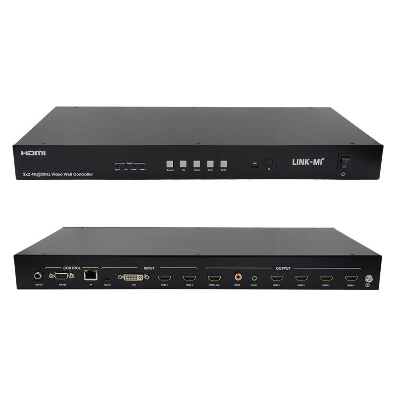 4K видеостенный матричный контроллер 2x2 1x4 4x1 10x10 Сплисинг дисплей USB Type C DVI