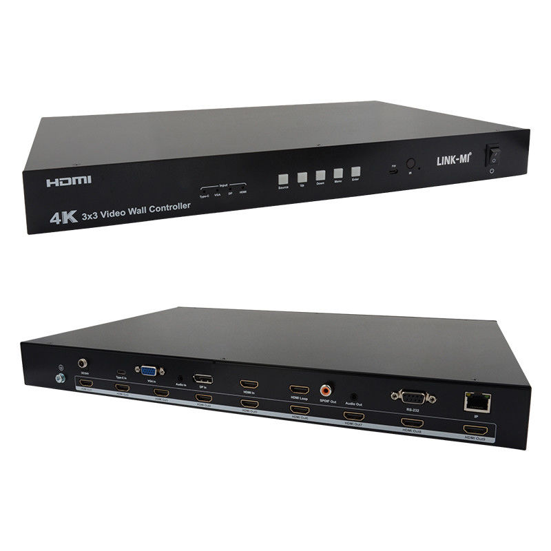 Ultra HD 4K видеостенный контроллер HDMI DP 3x3 видеостенный процессор VGA USB Type-C