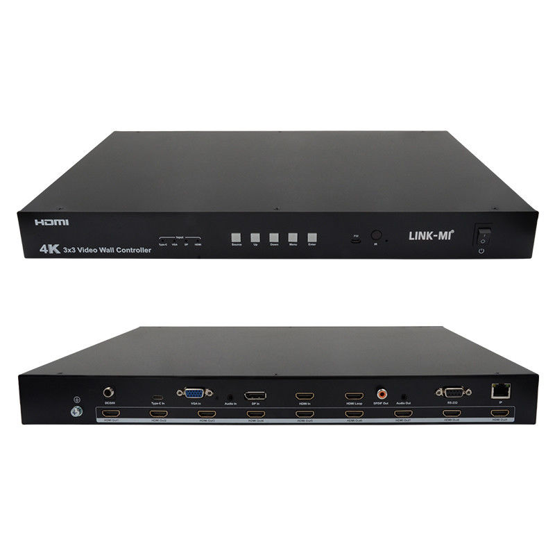 Ultra HD 4K видеостенный контроллер HDMI DP 3x3 видеостенный процессор VGA USB Type-C