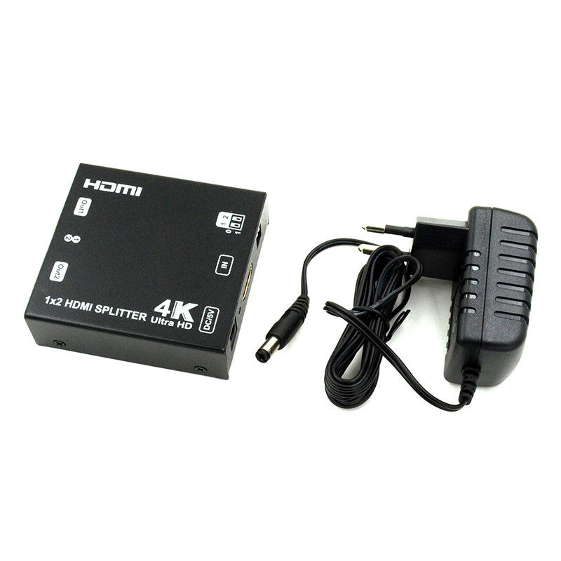 Поддержка разделителя расширения HDMI 1X2 4K 4K2K EDID 3D 2 Port Video Splitter