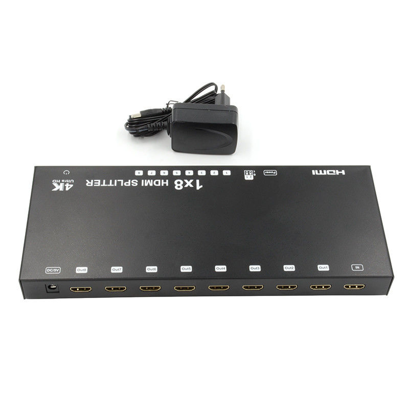 8 портов 4K HDMI Splitter Video Splitter 3d EDID 1 в 8 выходящий дубликатор для 8 телевизоров
