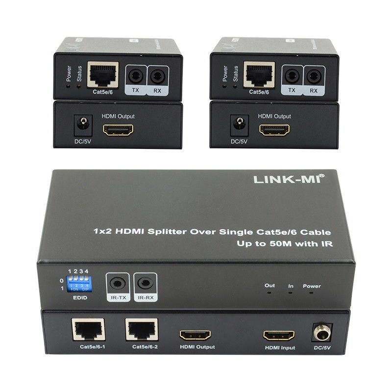 1X2 50M 4K HDMI Splitter Over Cat5e/6 Кабель поддерживает 3D IR каскадное для 4 слоев