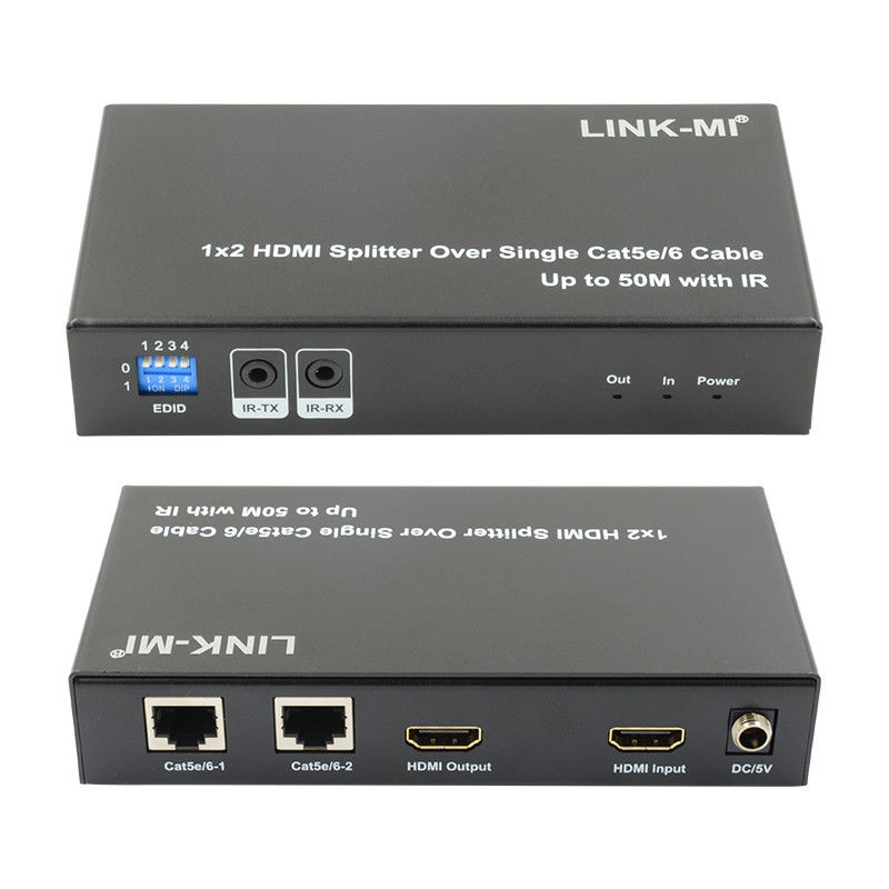 1X2 50M 4K HDMI Splitter Over Cat5e/6 Кабель поддерживает 3D IR каскадное для 4 слоев