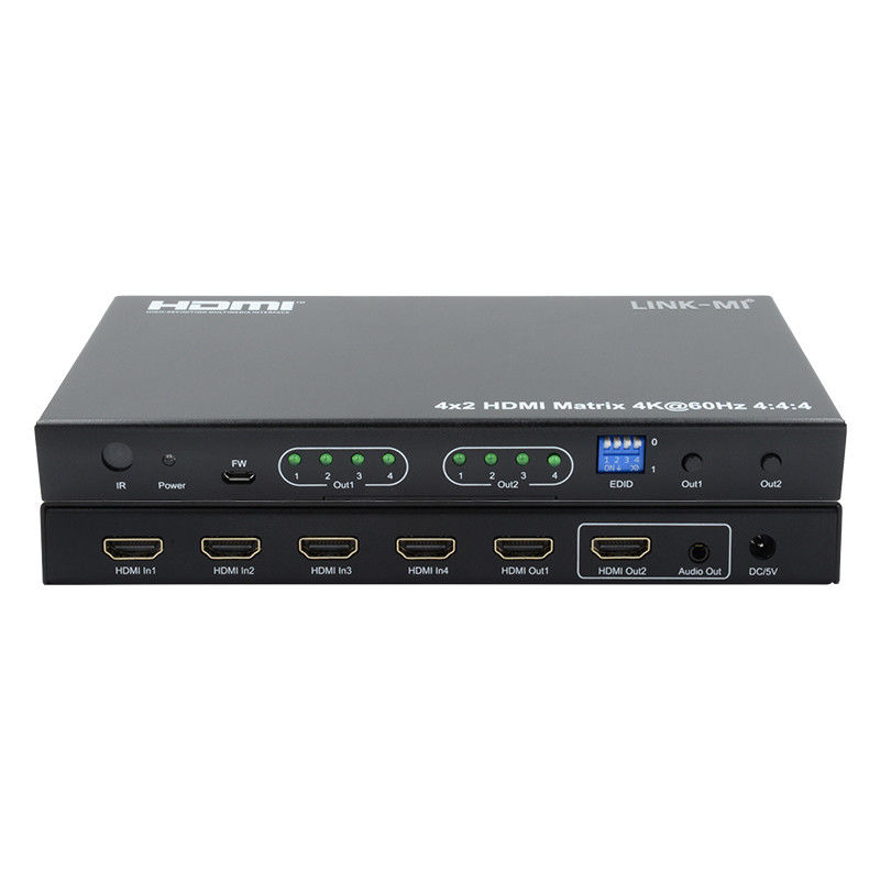 HDMI 4x2 Matrix Switcher 4K@60hz YUV4:44 18 Гбит / с HDCP2.2 4 В 2 Выход HDMI видео коммутатор