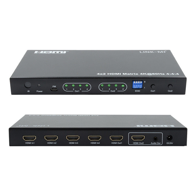 HDMI 4x2 Matrix Switcher 4K@60hz YUV4:44 18 Гбит / с HDCP2.2 4 В 2 Выход HDMI видео коммутатор