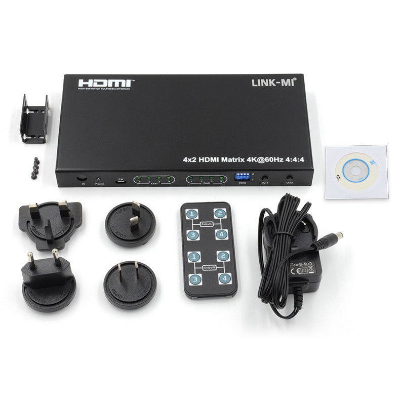 HDMI 4x2 Matrix Switcher 4K@60hz YUV4:44 18 Гбит / с HDCP2.2 4 В 2 Выход HDMI видео коммутатор