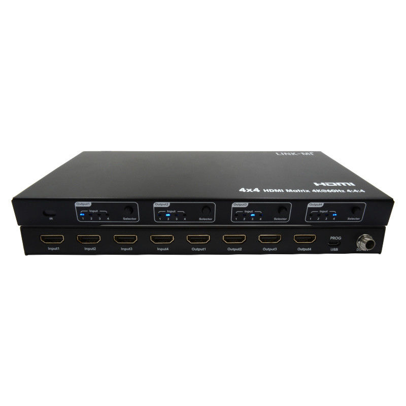 Rs232 4x4 HDMI Matrix Switch Поддержка 4K 60Hz 18Gbps EDID 4 к 4 HDMI видео переключатель