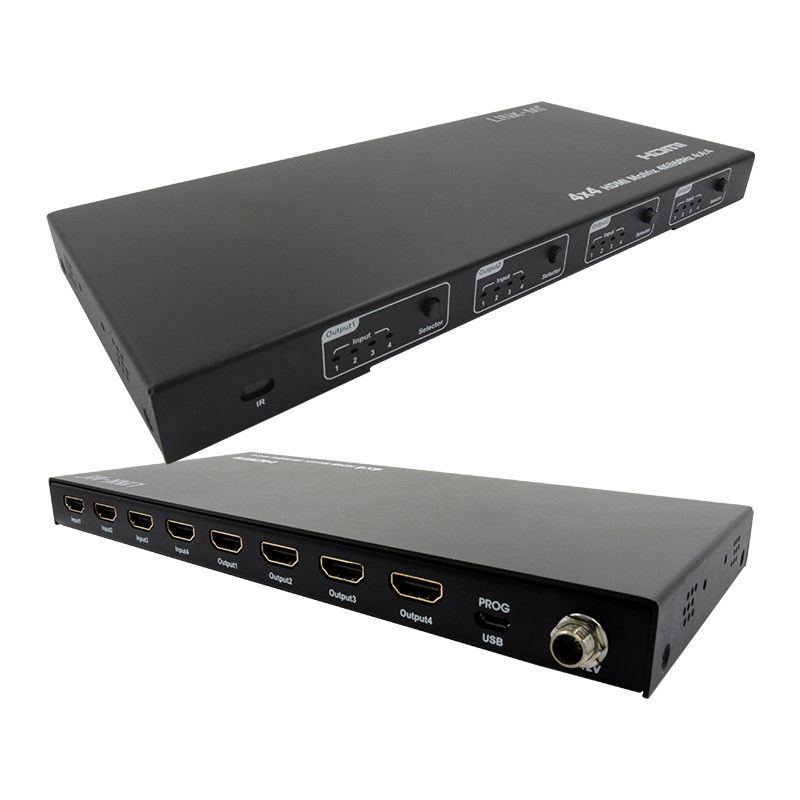 Rs232 4x4 HDMI Matrix Switch Поддержка 4K 60Hz 18Gbps EDID 4 к 4 HDMI видео переключатель