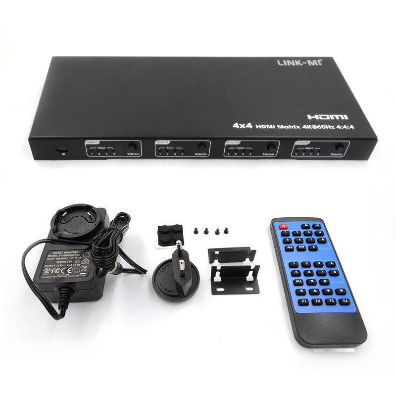 Rs232 4x4 HDMI Matrix Switch Поддержка 4K 60Hz 18Gbps EDID 4 к 4 HDMI видео переключатель