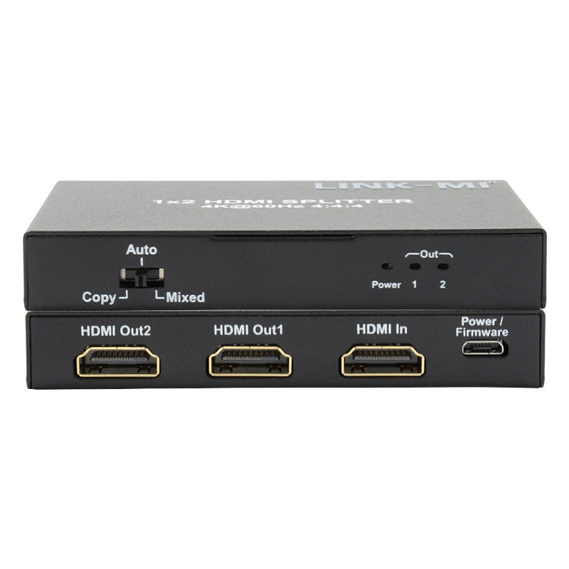 1x2 HDMI2.0 Splitter Поддержка 3D 18G HDR HDCP2.2 2 порта Видео-Сплитер