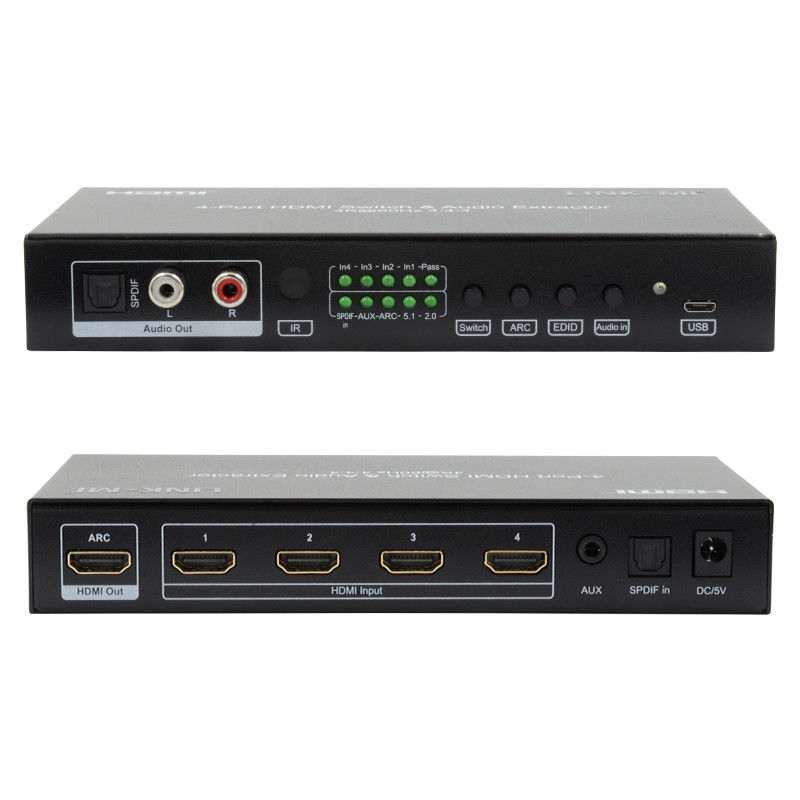 256mA 4X1 HDMI Switcher Box 2.0 Switch YUV4:44 18 Гбит/с Поддержка ARC CEC HDR