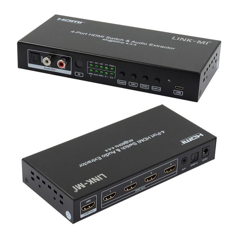 256mA 4X1 HDMI Switcher Box 2.0 Switch YUV4:44 18 Гбит/с Поддержка ARC CEC HDR
