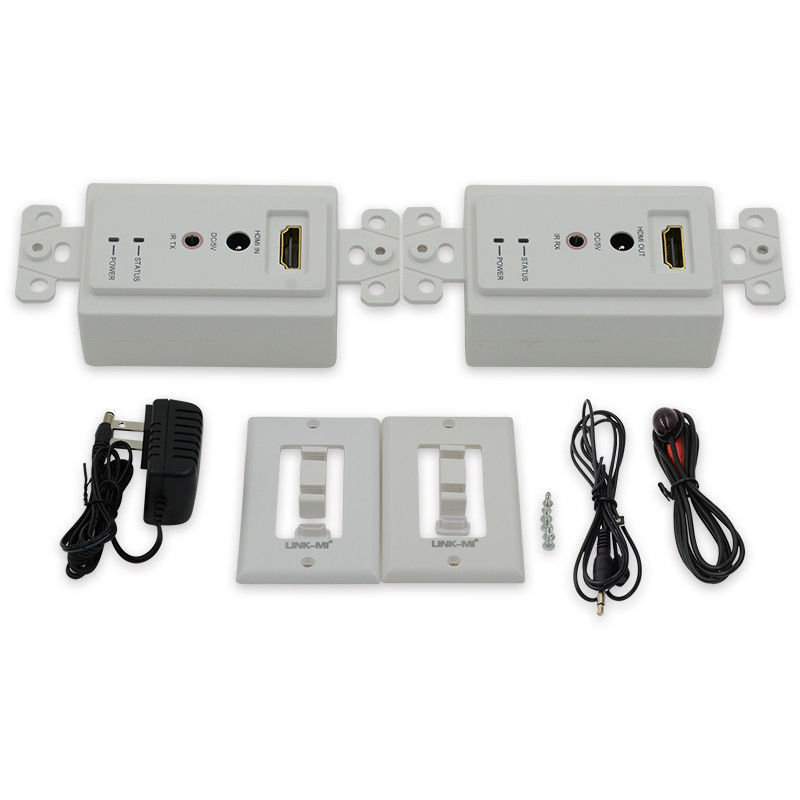 60м HDMI Wall Plate Extender Over Single Cat5e Cat 6 To HDMI Extender Поддержка 3D IR