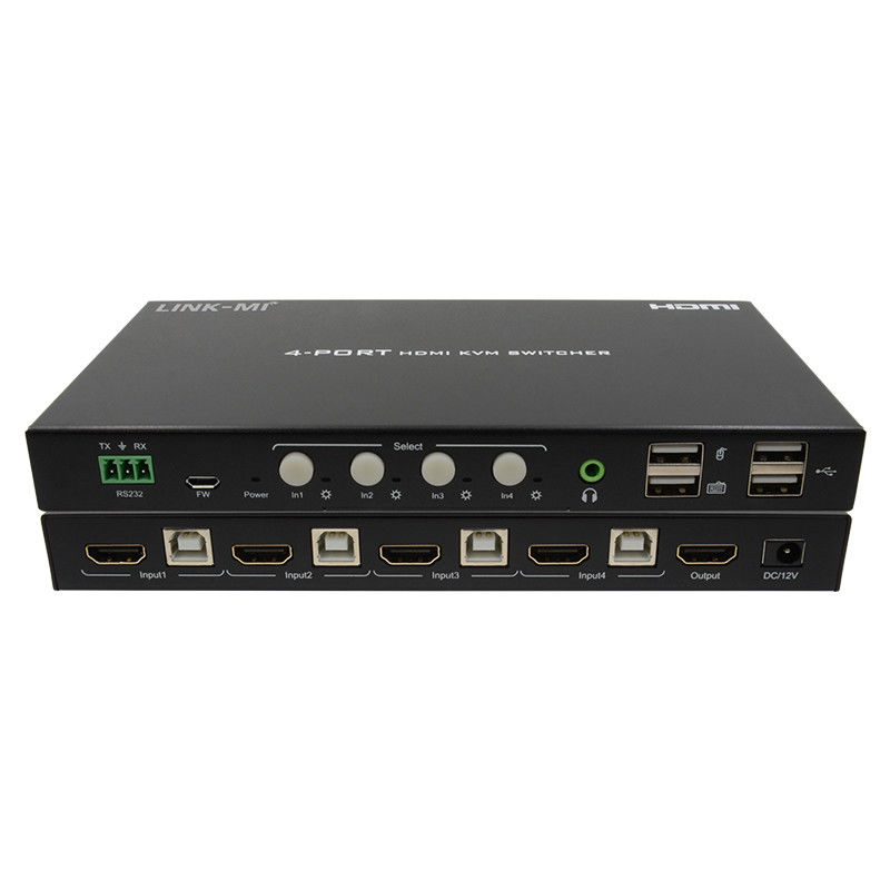 HDCP2.2 1.4 4K КВМ переключатель HDMI YUV4:44 8 бит с аналоговой аудиоэкстракцией