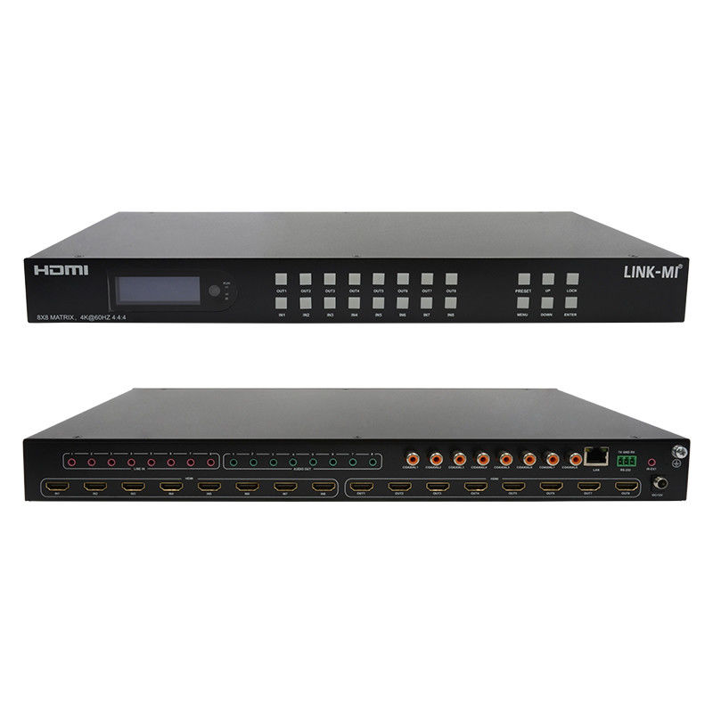 8x8 HDMI Matrix 4k Hdmi Switcher с поддержкой аналоговой аудиоэкстракции 18 Гбит/с HDR