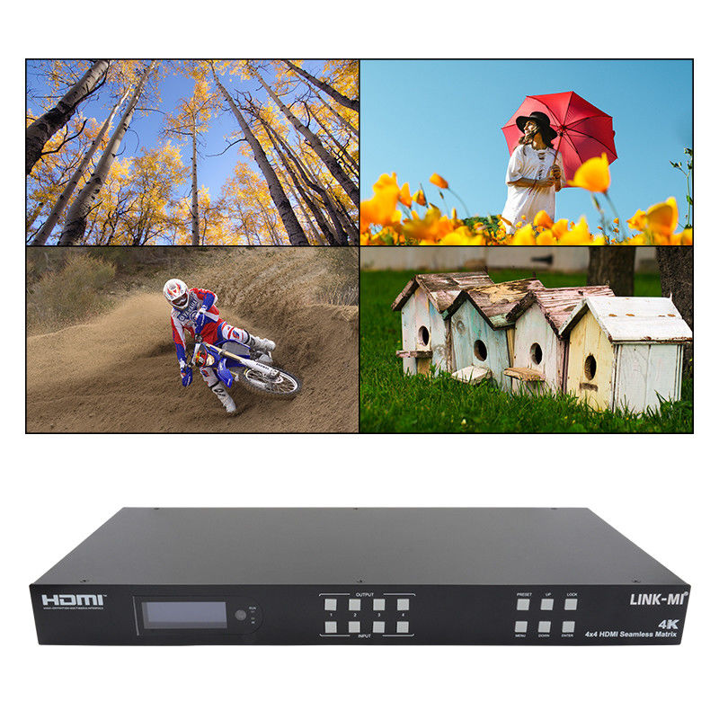 Бесшовный HDMI 4K видео стенковый разделитель HDMI матричный коммутатор 2X2 4 в 4
