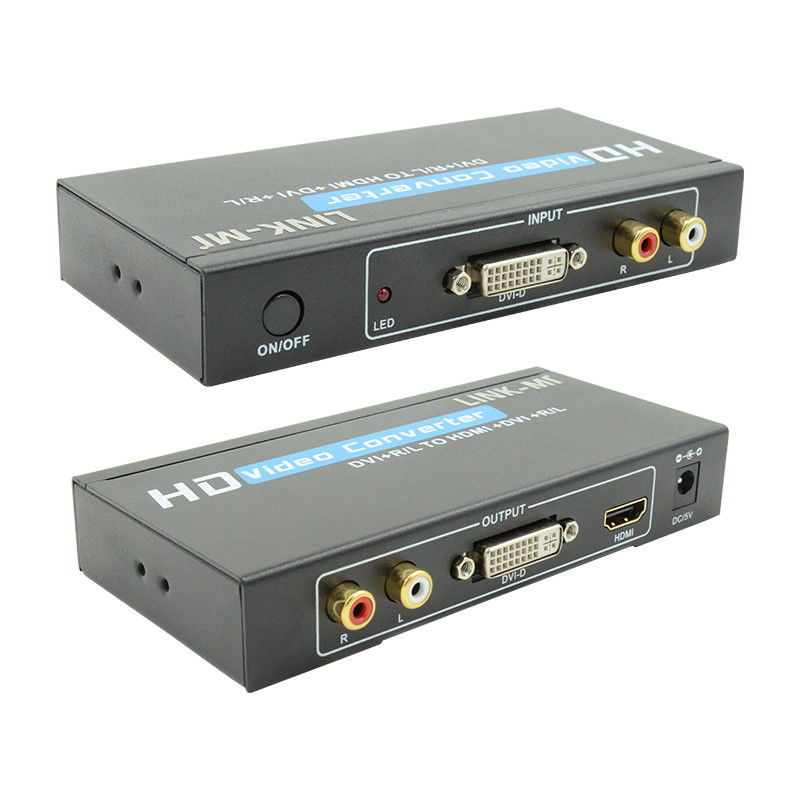 Преобразователь 1080P DVI в HDMI с поддержкой аудио DVI аналоговый RCA аудио вход