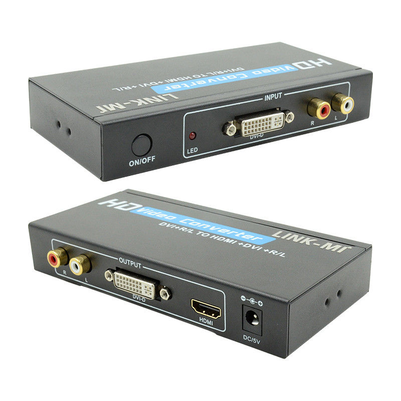Преобразователь 1080P DVI в HDMI с поддержкой аудио DVI аналоговый RCA аудио вход