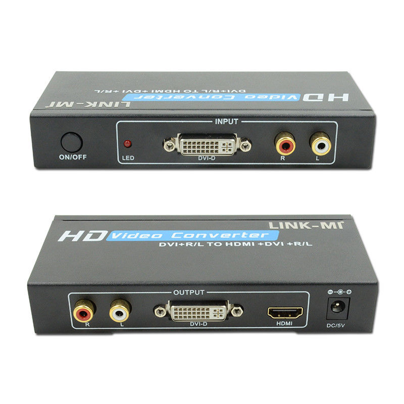 Преобразователь 1080P DVI в HDMI с поддержкой аудио DVI аналоговый RCA аудио вход