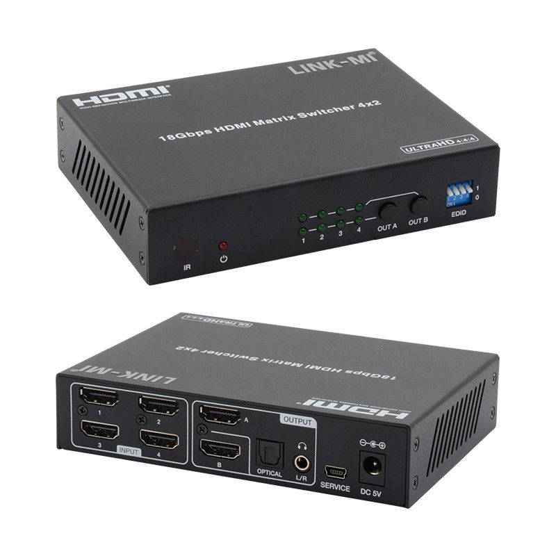 4X2 HDMI Matrix Switch Hdmi Switch Audio Extractor 4K к 1080P видео переключатель