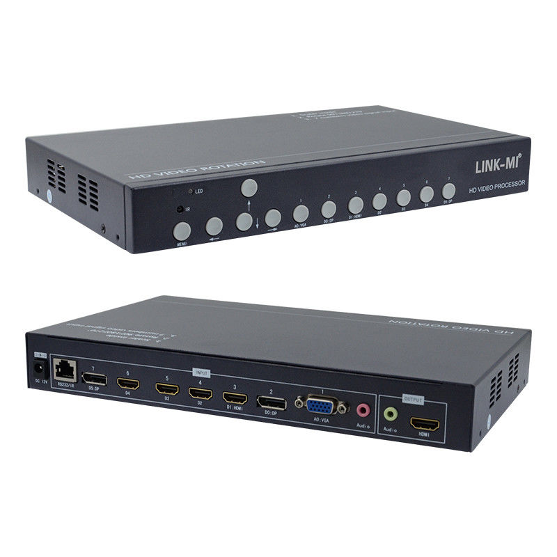 12В HDMI видеостенный контроллер видео ротатор 90 180 270 градусов HD видео увеличение масштаба вращающийся переключатель