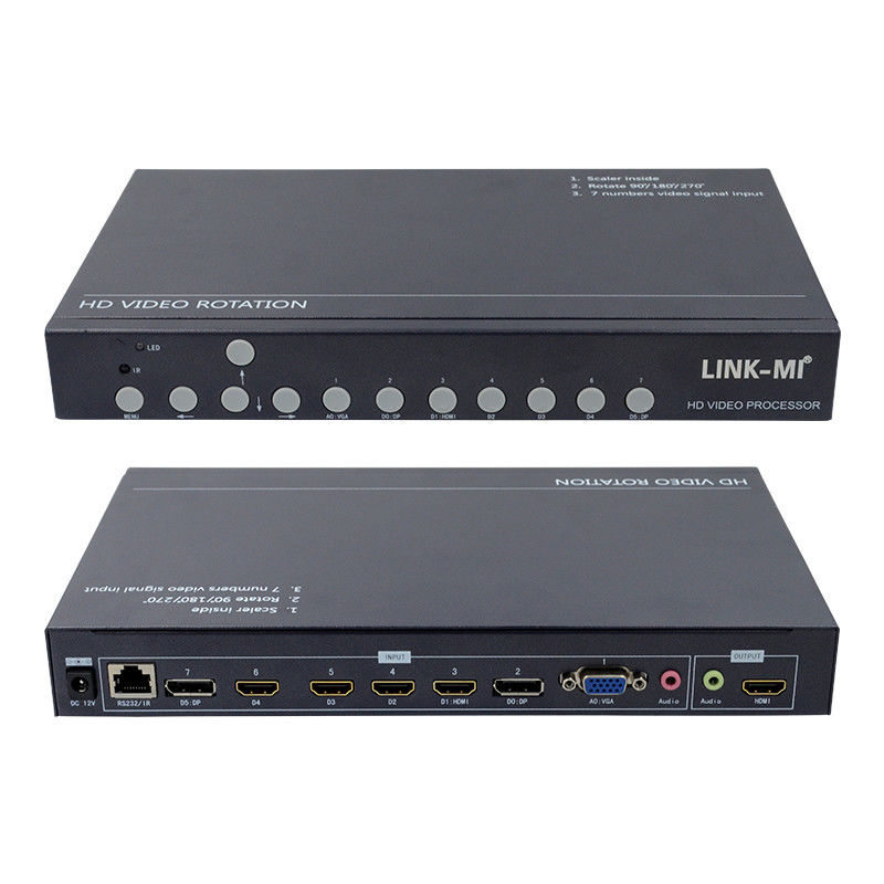 12В HDMI видеостенный контроллер видео ротатор 90 180 270 градусов HD видео увеличение масштаба вращающийся переключатель