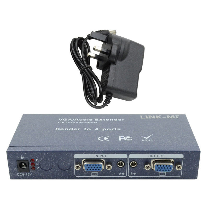 15pin 4 Port VGA Extender от 1 до 4 VGA Splitter 4 каналов Видео UTP Extender