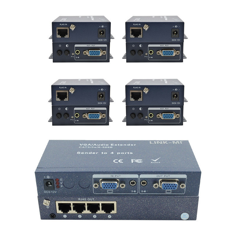 15pin 4 Port VGA Extender от 1 до 4 VGA Splitter 4 каналов Видео UTP Extender