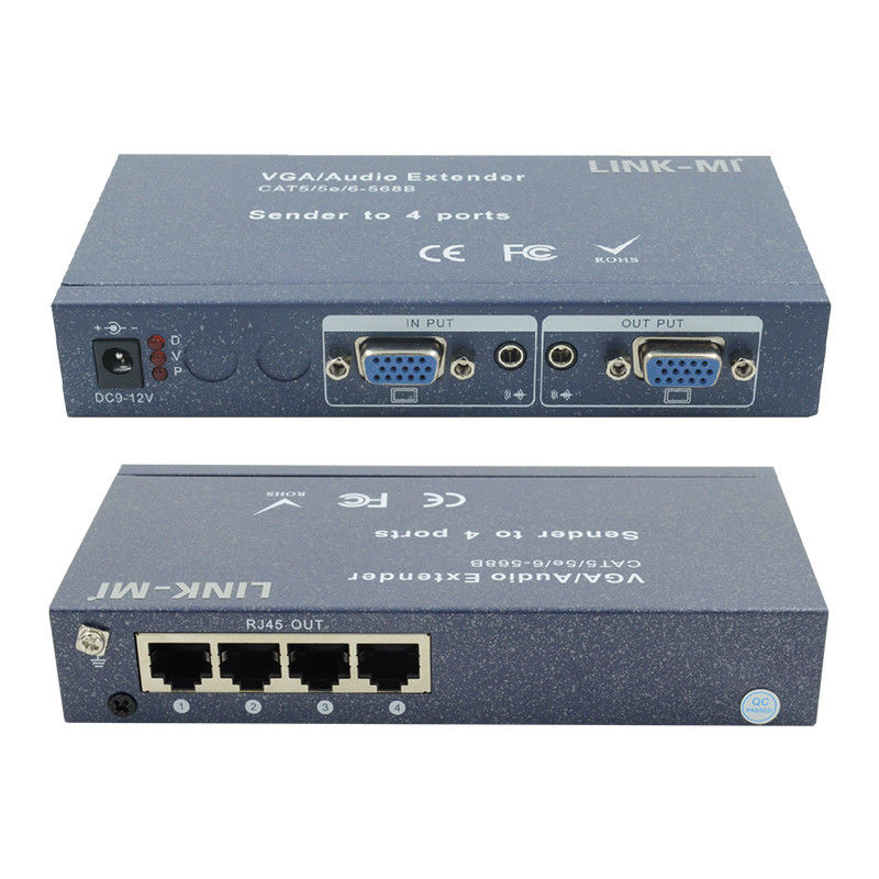 15pin 4 Port VGA Extender от 1 до 4 VGA Splitter 4 каналов Видео UTP Extender