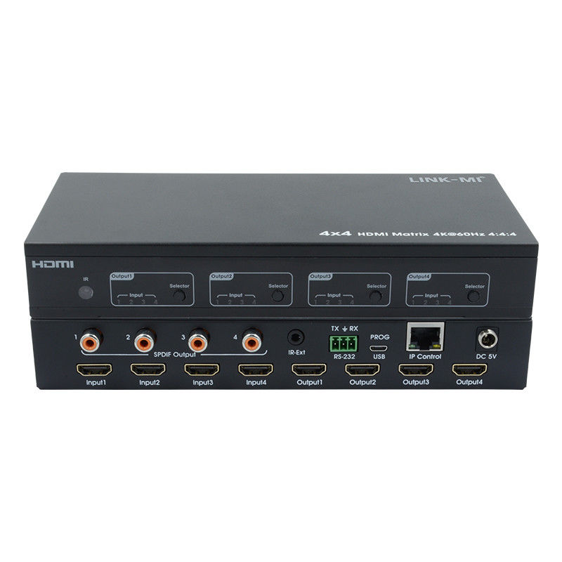 HDMI 4X4 4k Matrix Switcher 4K60Hz с SPDIF аудио AV матрицей для 4 Ultra HD дисплеев