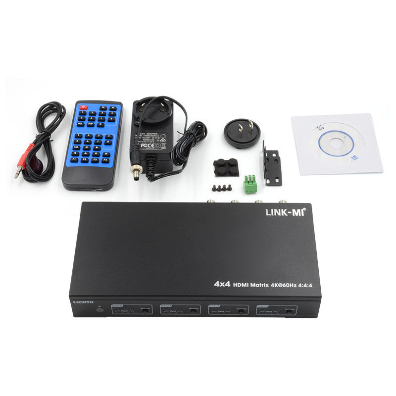 HDMI 4X4 4k Matrix Switcher 4K60Hz с SPDIF аудио AV матрицей для 4 Ultra HD дисплеев