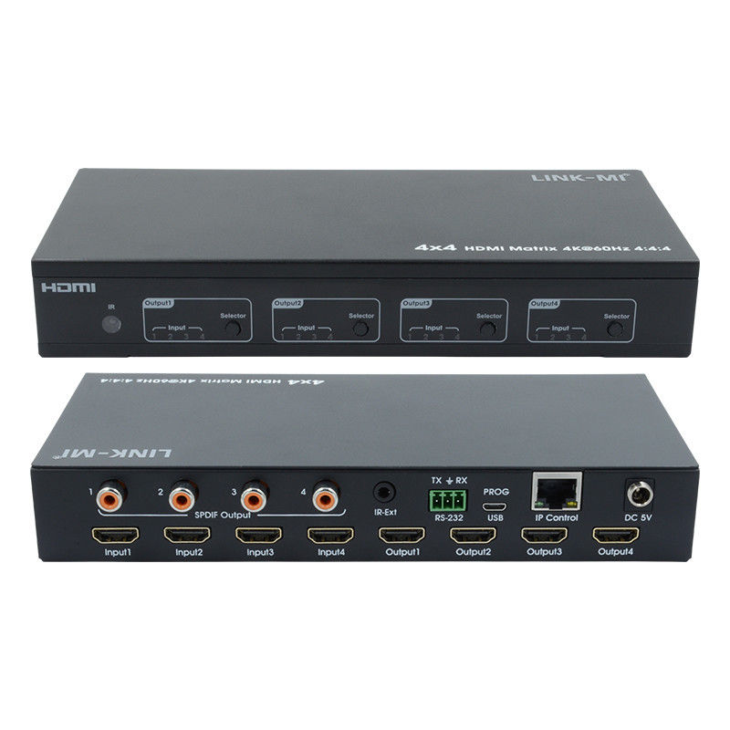 HDMI 4X4 4k Matrix Switcher 4K60Hz с SPDIF аудио AV матрицей для 4 Ultra HD дисплеев