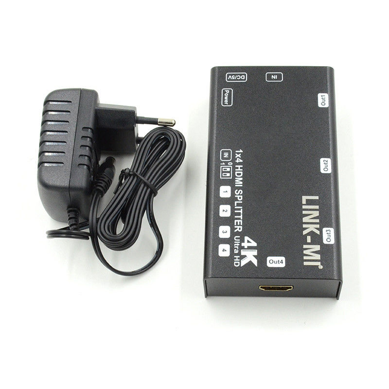 1X4 Video Splitter HDMI 4k 60Hz AV Splitter Поддержка 3D EDID Для 4 телевизоров с высокой четкостью
