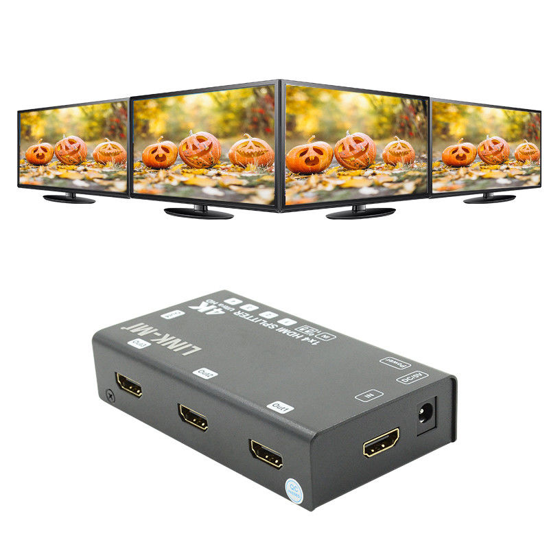 1X4 Video Splitter HDMI 4k 60Hz AV Splitter Поддержка 3D EDID Для 4 телевизоров с высокой четкостью