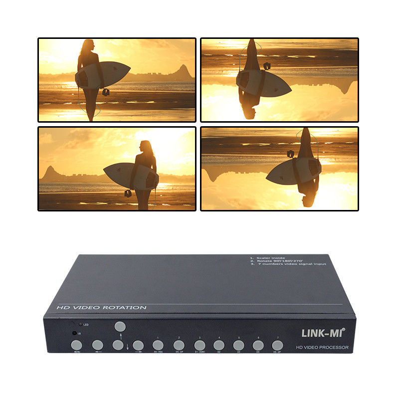 12В HDMI видеостенный контроллер видео ротатор 90 180 270 градусов HD видео увеличение масштаба вращающийся переключатель