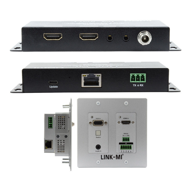 4K 40M HDBaseT HDMI+VGA Wallplate Extender двунаправленная широкополосная связь IR RS232 Проход через