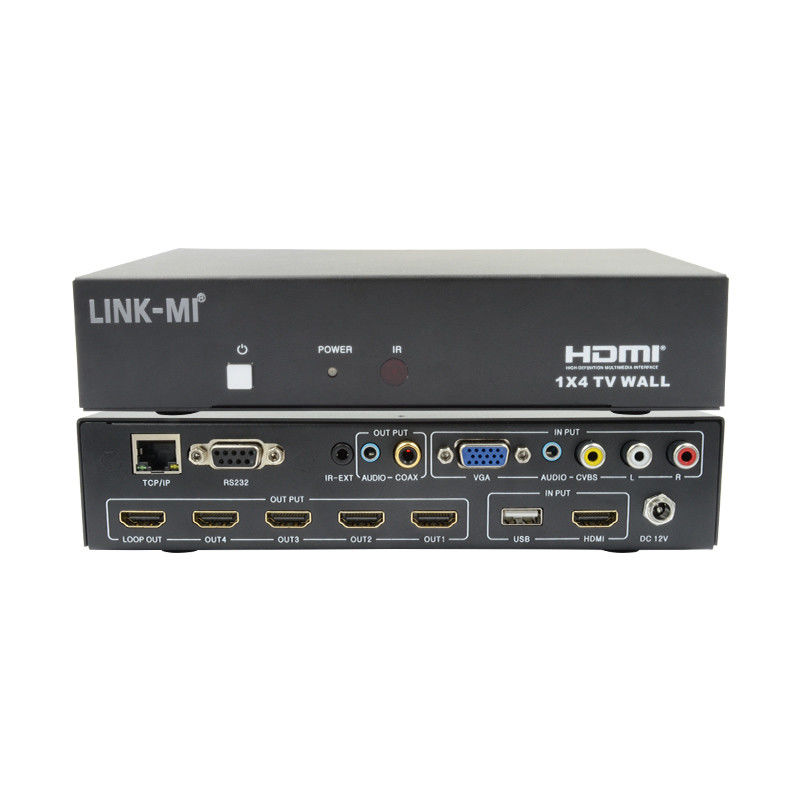 LM-TV04L HDMI 1x4 TV WALL Поддержка CVBS/VGA/HDMI/USB источников воспроизведения
