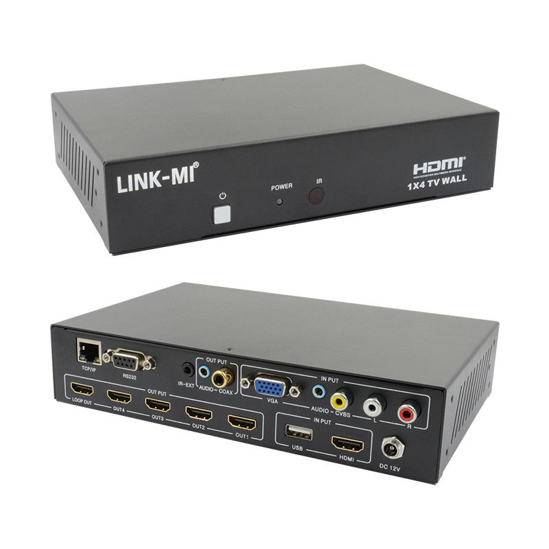 LM-TV04L HDMI 1x4 TV WALL Поддержка CVBS/VGA/HDMI/USB источников воспроизведения