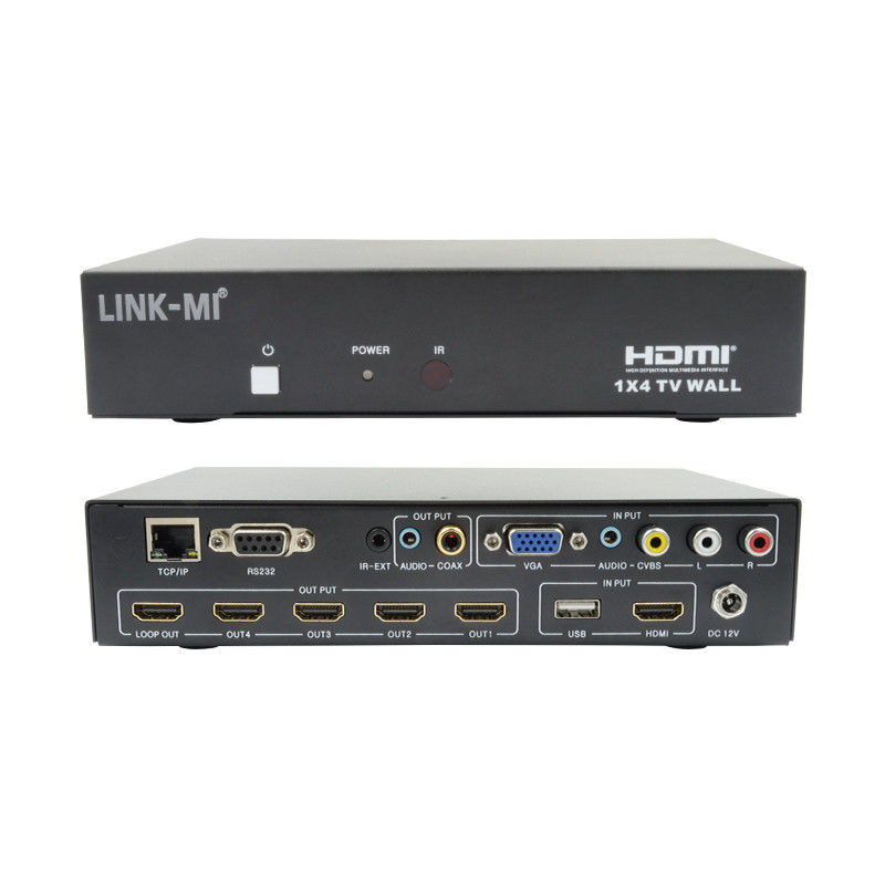 LM-TV04L HDMI 1x4 TV WALL Поддержка CVBS/VGA/HDMI/USB источников воспроизведения