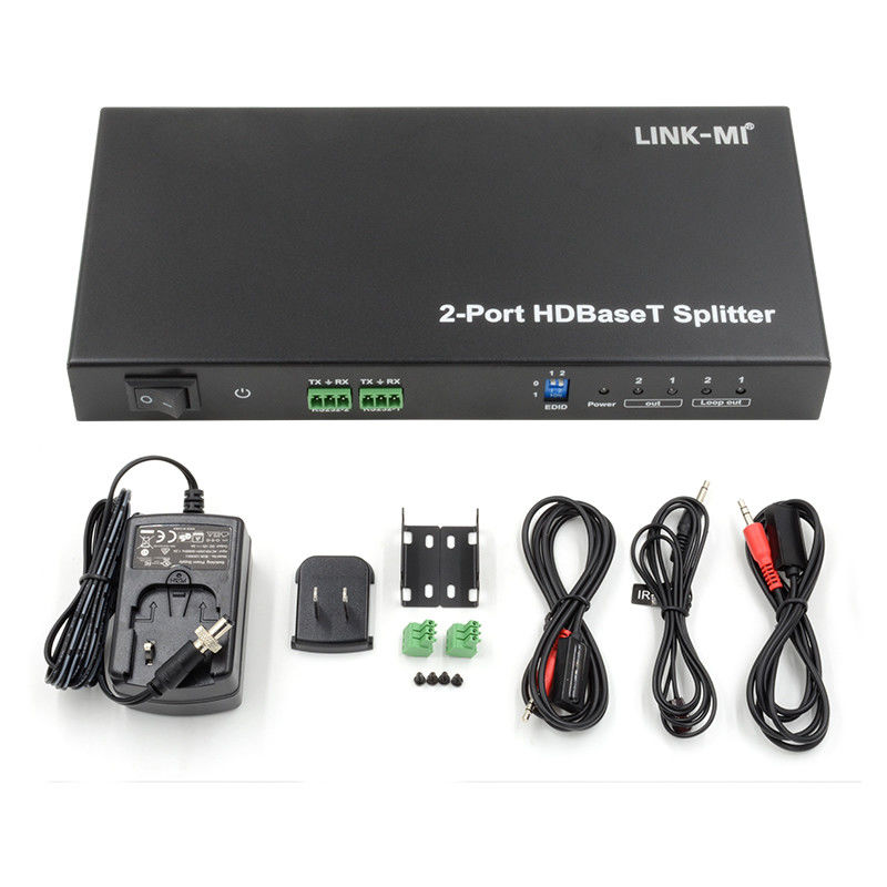100m 1x2 HDBaseT Splitter с HDCP2.2 Соответствие POC Ethernet и RS232 Проход через